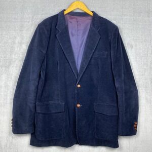 Vtg Windsor by Lee Mens Corduroy Sport Coat Size 46L Leather Buttons Made in USA
